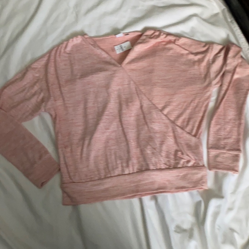 Gap long sleeve knit wrap shirt